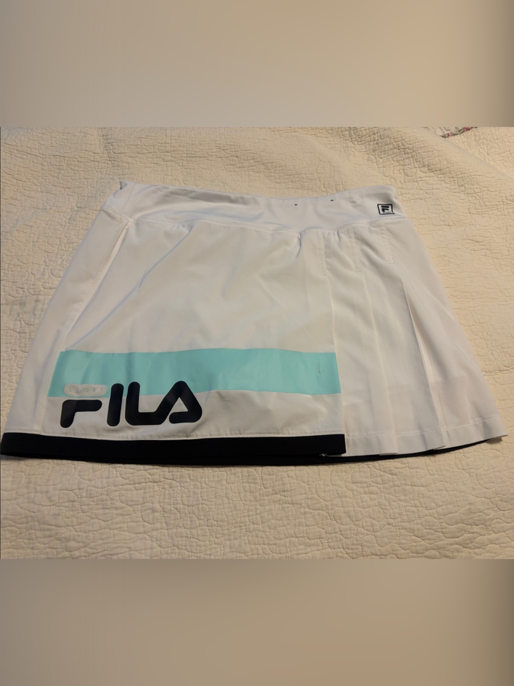 FILA White Skort with Mint Accent and Black Logo